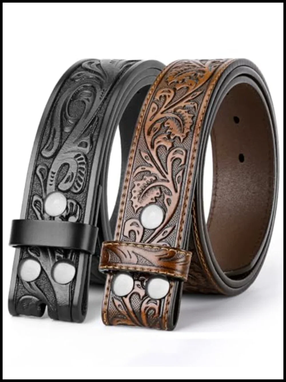 Western Leather Belt Strap for Men Women Cowboy Belt Gifts